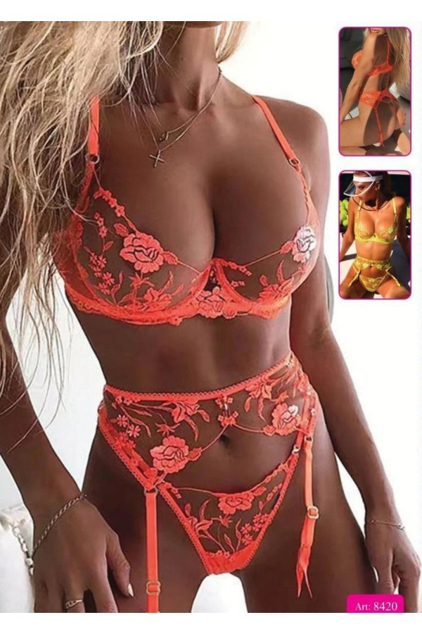 New Dreams Bağcıklı Jartiyerli Sütyen Takımı