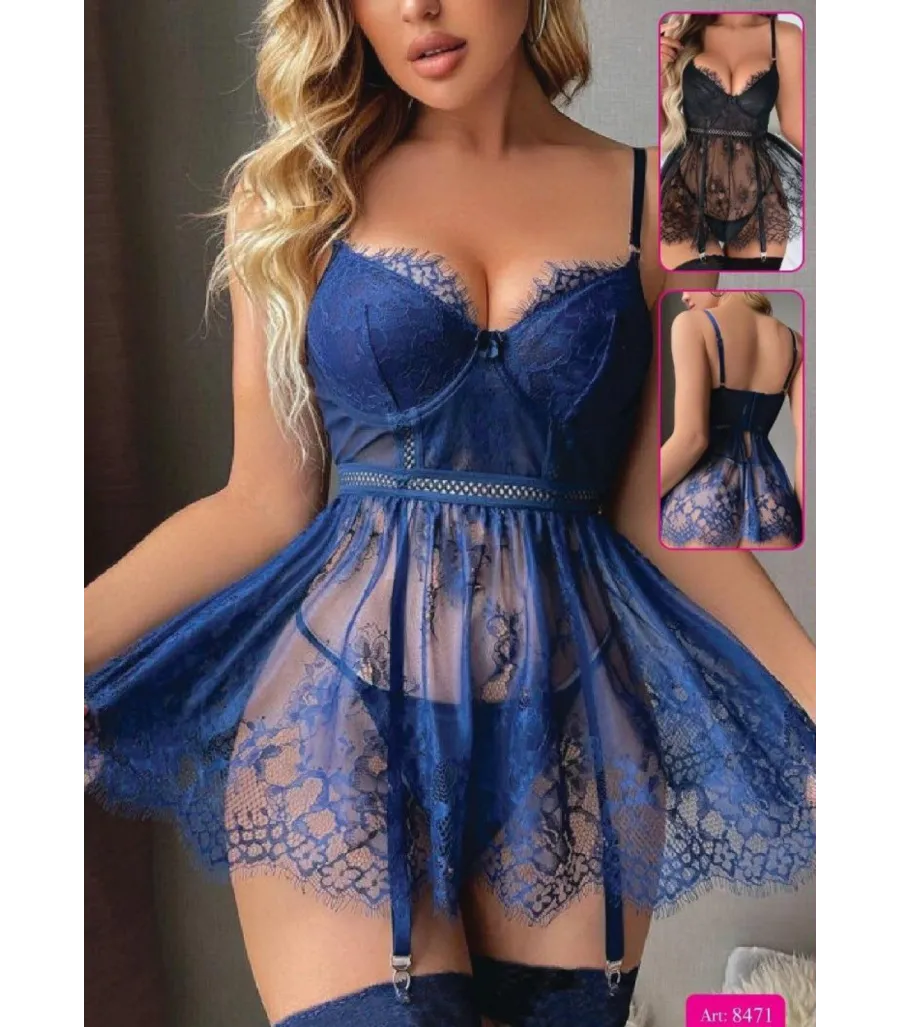 New Dreams Fileli Fırfırlı Dantelli Elbise Takımı