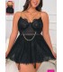 New Dreams Siyah Fileli Şifon Babydoll