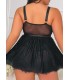 New Dreams Siyah Fileli Şifon Babydoll