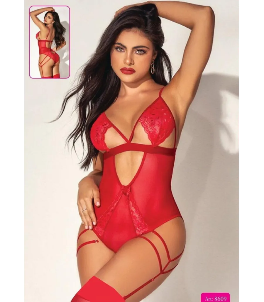 New Dreams Kırmızı Dantelli Jartiyerli Takım