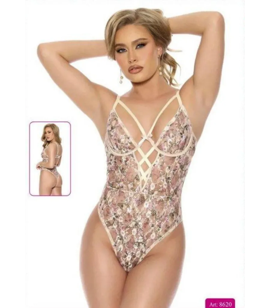 New Dreams Desenli Askılı Body Takım