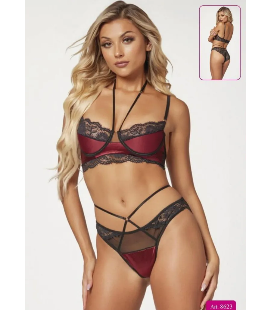 New Dreams Bordo Dantelli Sütyen Takımı