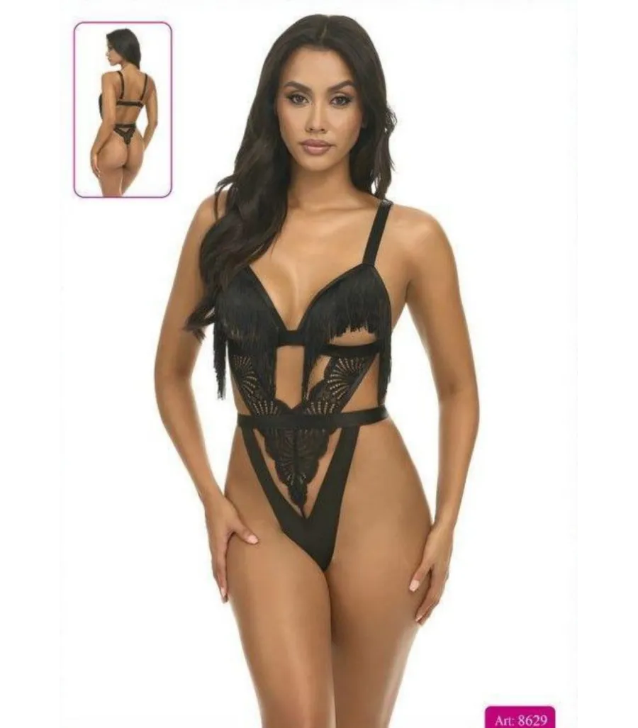 New Dreams Siyah Dantelli Askılı Body