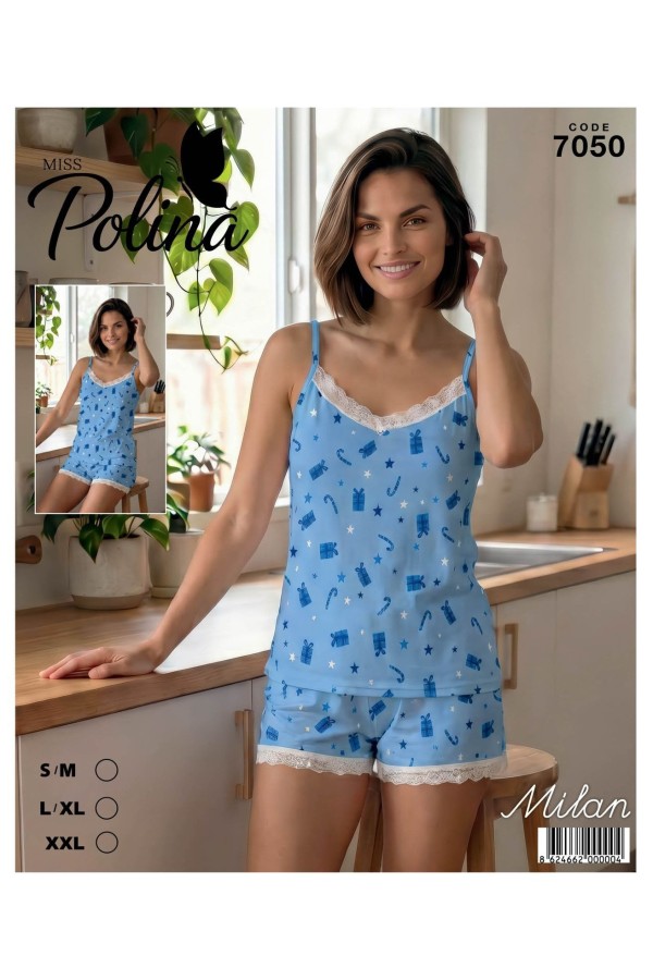 Atlas Life Kadın Pijama Takımı Mavi Modeli Ve