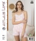 Toptan Atlas Life Askılı Şortlu Pijama Takımı Pudra Puantiyeli Düz