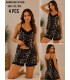 Toptan Atlas Life Bamboo Şortlu Takım Leopar Desenli