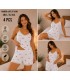 Toptan Atlas Life Bamboo Şortlu Takım Beyaz Kalp Desenli (Ton 3)