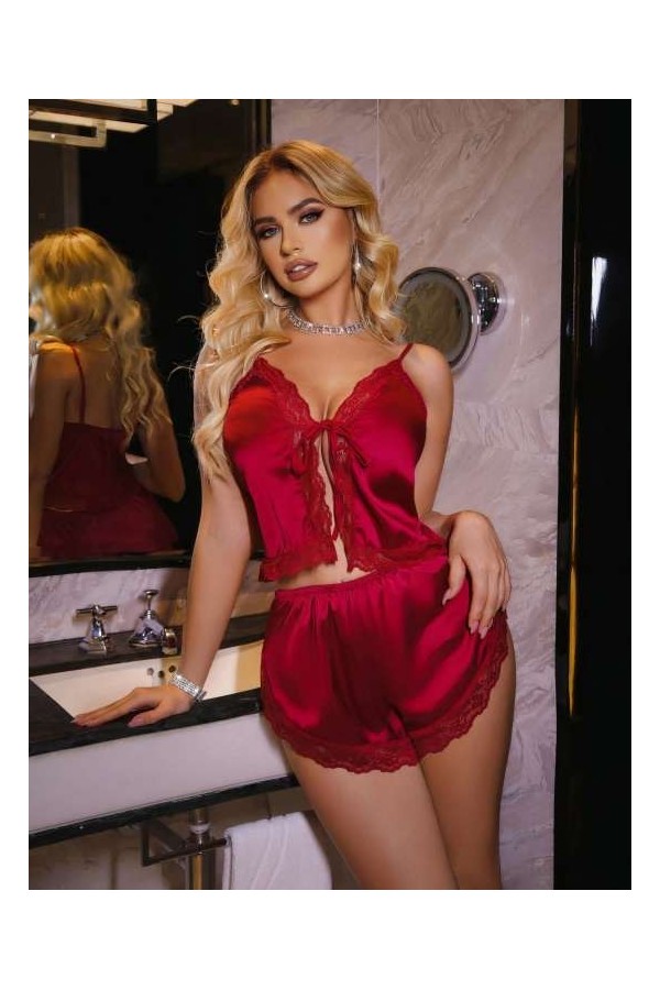 Visatin Saten Şortlu Takım