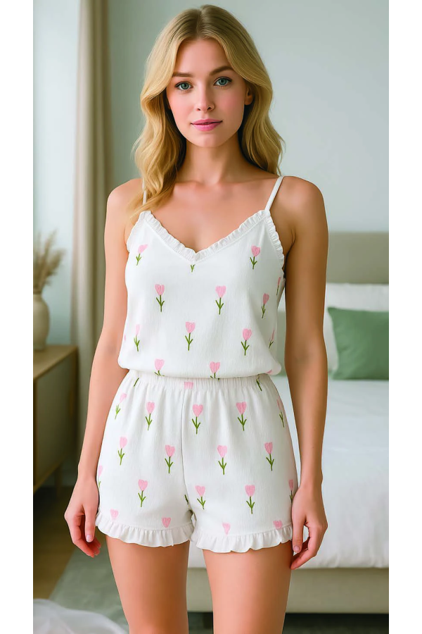 Şortlu Takım Beyaz