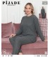 Toptan Pijade 1219 Fitilli Kadın Pijama Takımı Gri