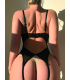 Nightlight Siyah Dantelli Açık Kesim Body 7068