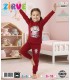 Zirve Kids Kız Bordo Ayıcıklı Çocuk Pijama Takımı