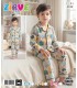 Zirve Kids Erkek Sarı Desenli Gömlek Yaka Çocuk Pijama Takımı