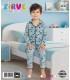 Zirve Kids Erkek Açık Mavi Desenli Gömlek Yaka Çocuk Pijama Takımı