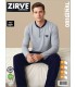 Zirve Gri Lacivert Erkek Penye Pijama Takımı