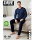 Zirve Lacivert Erkek Penye Pijama Takımı Model 002