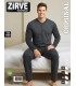 Zirve Antrasit Erkek Penye Pijama Takımı