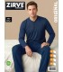 Zirve Mavi Erkek Penye Pijama Takımı