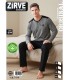 Zirve Gri Siyah Erkek Penye Pijama Takımı