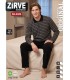 Zirve Gri Siyah Çizgili Erkek Selanik Kışlık Pijama Takımı