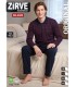 Zirve Bordo Çizgili Erkek Selanik Kışlık Pijama Takımı