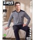 Zirve Gri Lacivert Erkek Penye İnterlok Pijama Takımı