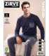 Zirve Lacivert Cepli Erkek Penye İnterlok Pijama Takımı