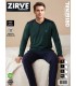 Zirve Yeşil Lacivert Erkek Penye İnterlok Pijama Takımı