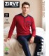 Zirve Bordo Lacivert Erkek Penye İnterlok Pijama Takımı
