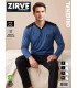 Zirve Mavi Siyah Erkek Penye İnterlok Pijama Takımı