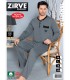 Zirve Gri Cepli Erkek Penye İnterlok Pijama Takımı