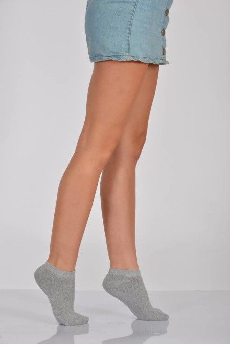 Toptan Lüx Patik Çorap 12 Adet Cotton Gri