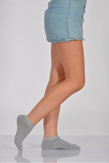 Toptan Lüx Patik Çorap 12 Adet Cotton Gri