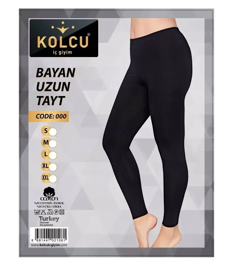 Toptan Kolcu Bayan Düz Uzun Tayt