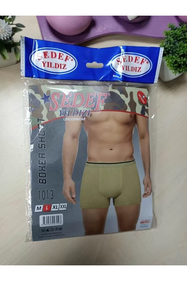Toptan Sedef Yıldız Likralı Boxer Haki
