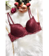 Toptan Ebru Dantelli Sutyen Bordo