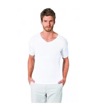 Toptan Özlem Donex Donex V Yaka Slim Fit T-Shirt Beyaz