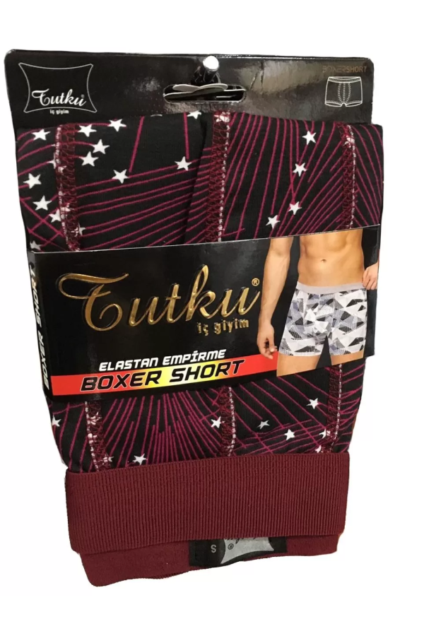 Toptan Tutku Likralı Desenli Spor Boxer