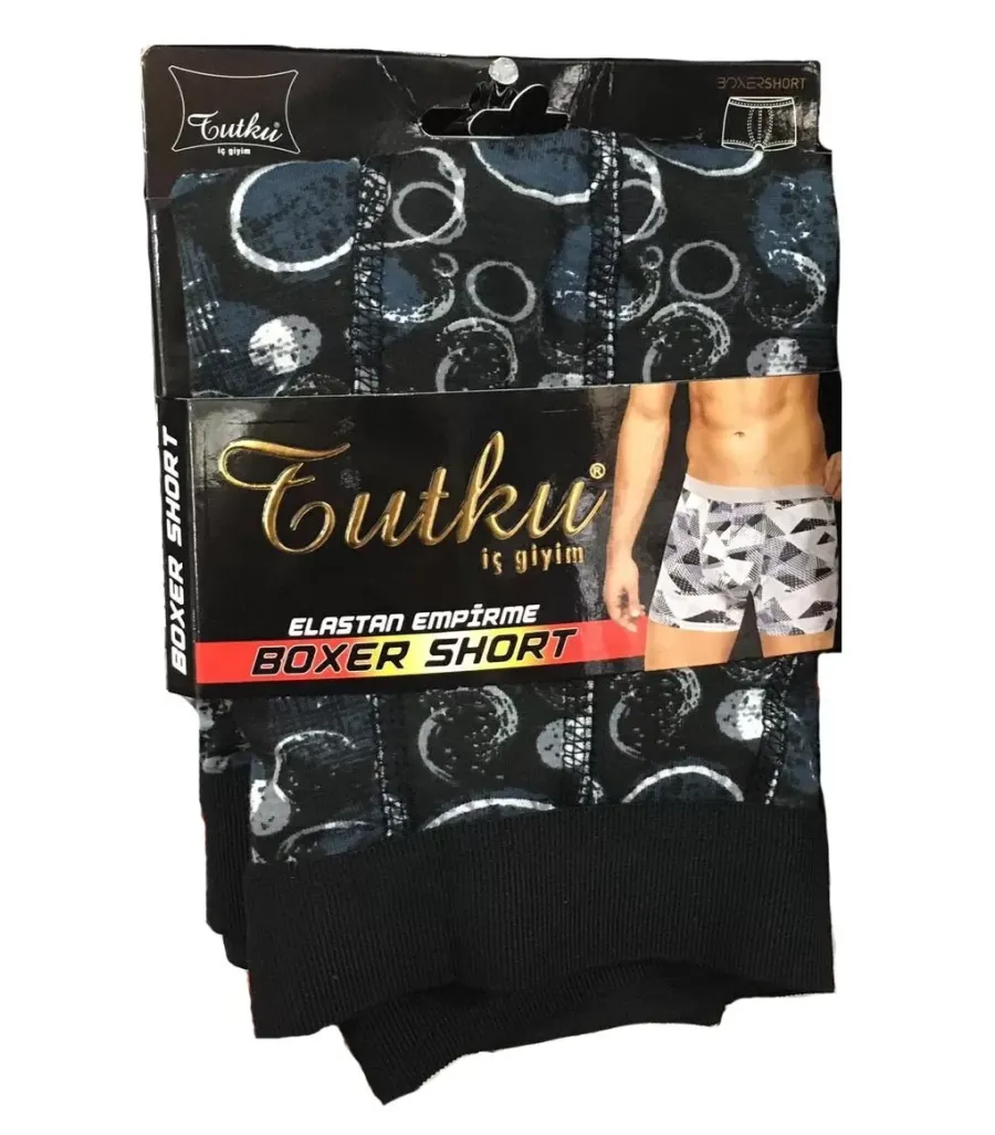 Toptan Tutku Likralı Desenli Spor Boxer