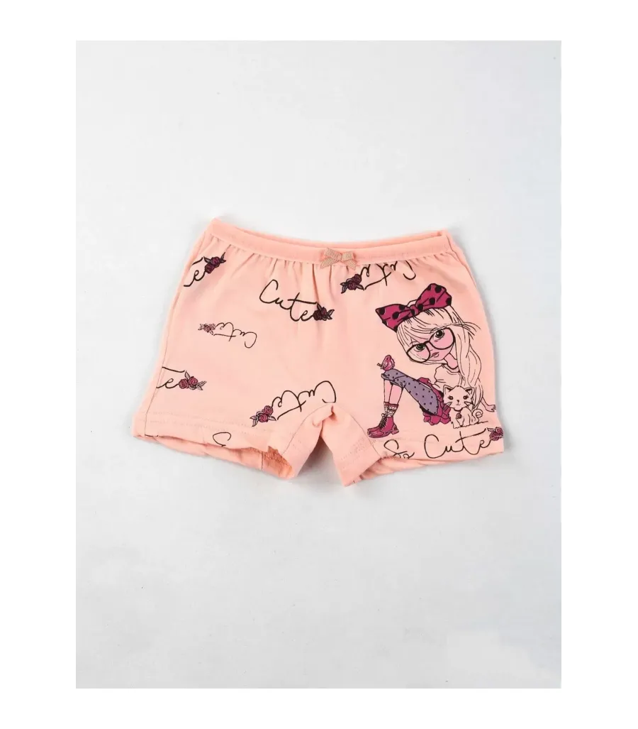 Toptan Gümüş Kız Baskılı Likralı Boxer