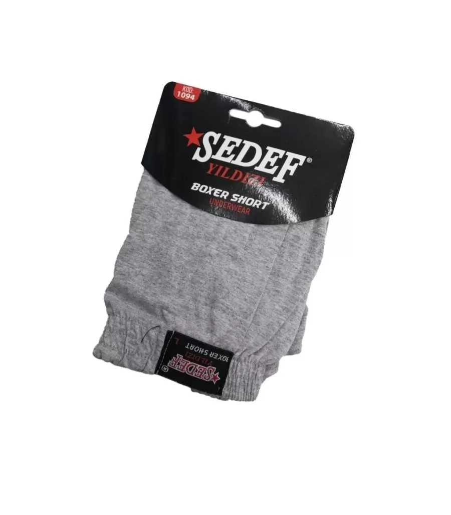 Toptan Sedef Yıldız Penye Boxer Gri