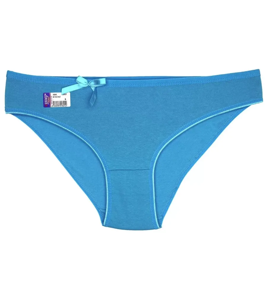 Sedef Yıldız Likralı Bikini Düz Renk