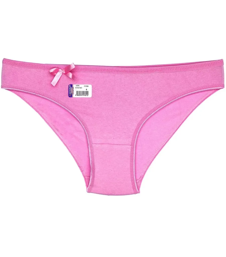 Sedef Yıldız Likralı Bikini Düz Renk