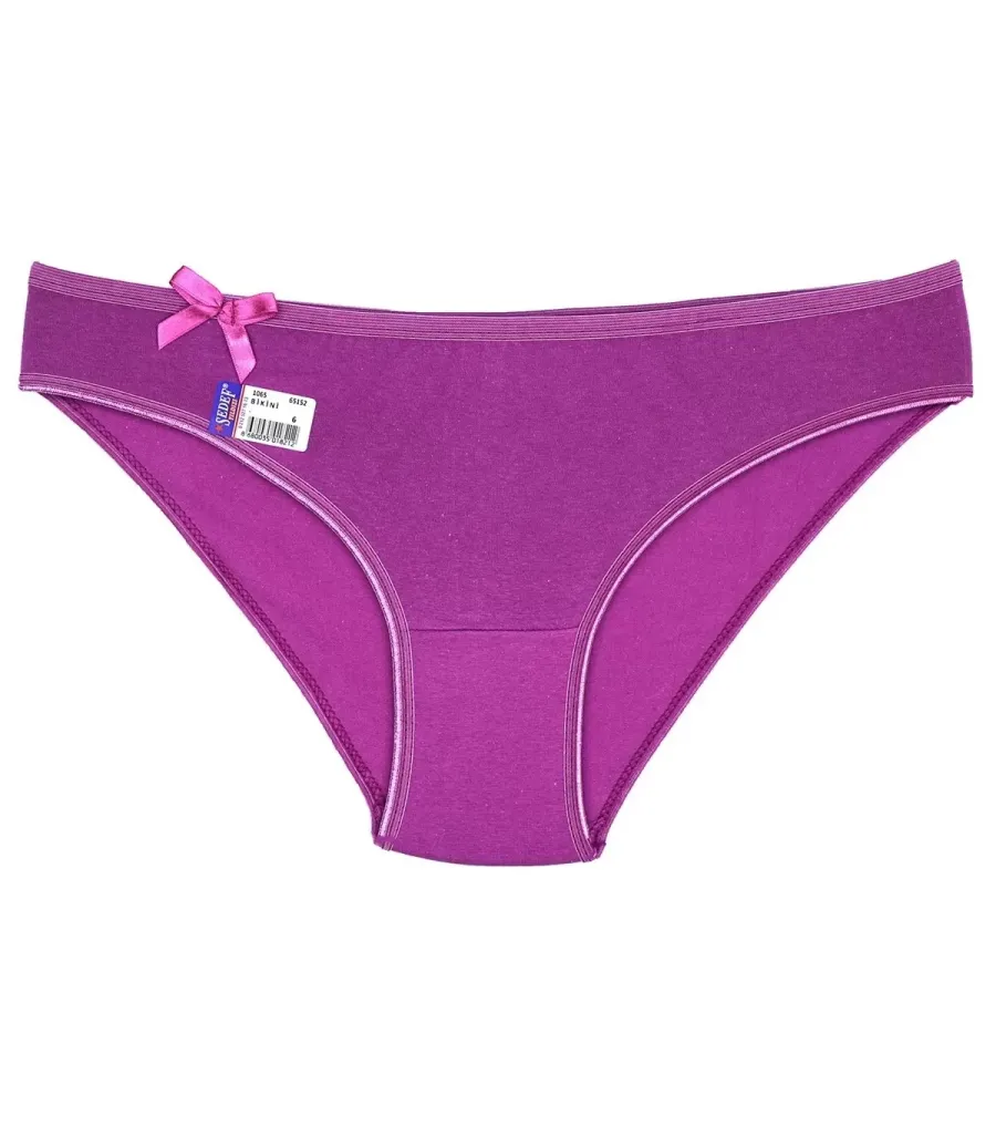 Sedef Yıldız Likralı Bikini Düz Renk