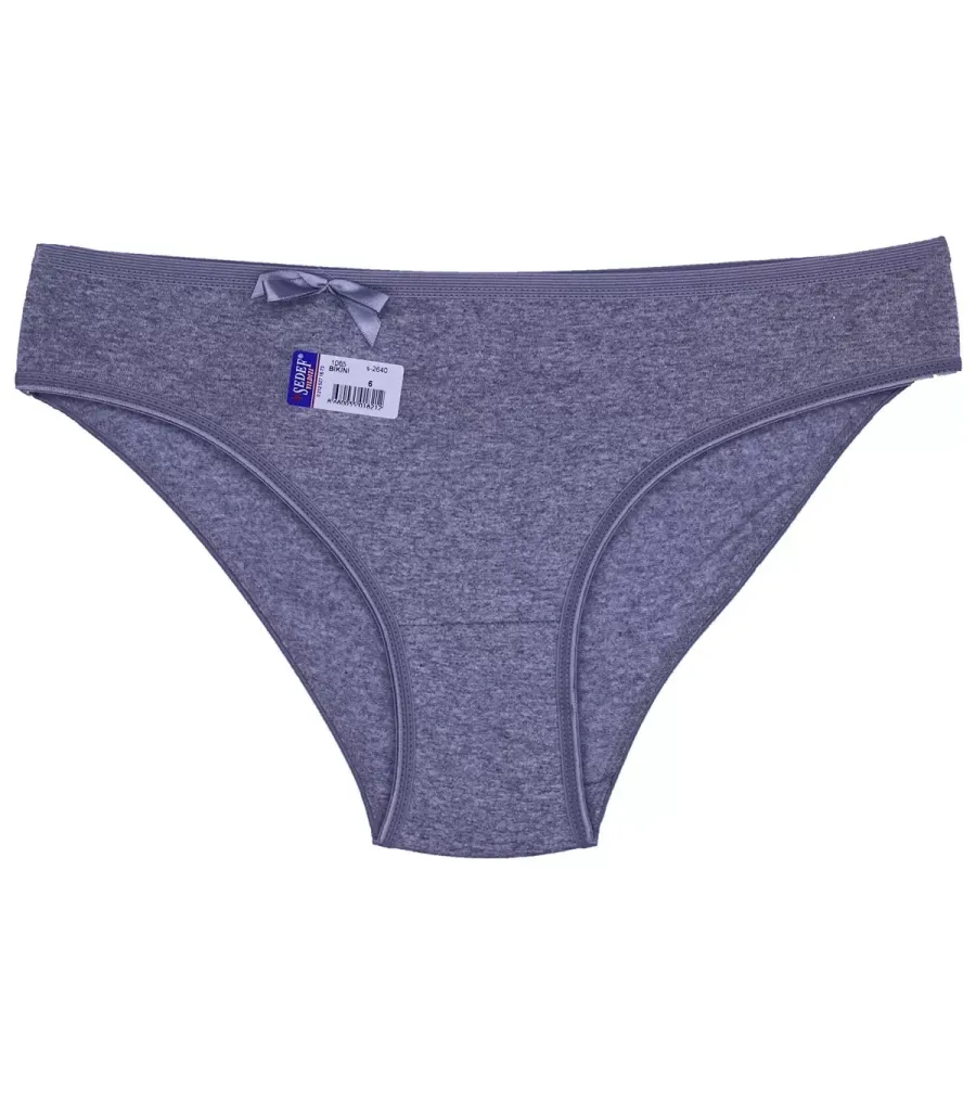 Sedef Yıldız Likralı Bikini Düz Renk