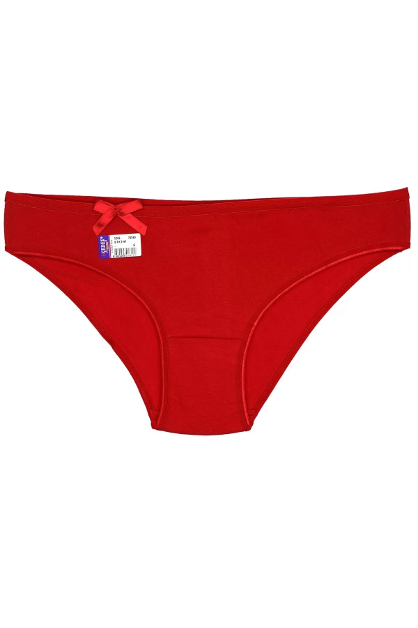 Toptan Sedef Yıldız Likralı Düz Renk Bikini Kırmızı