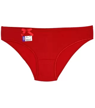 Toptan Sedef Yıldız Likralı Düz Renk Bikini Kırmızı