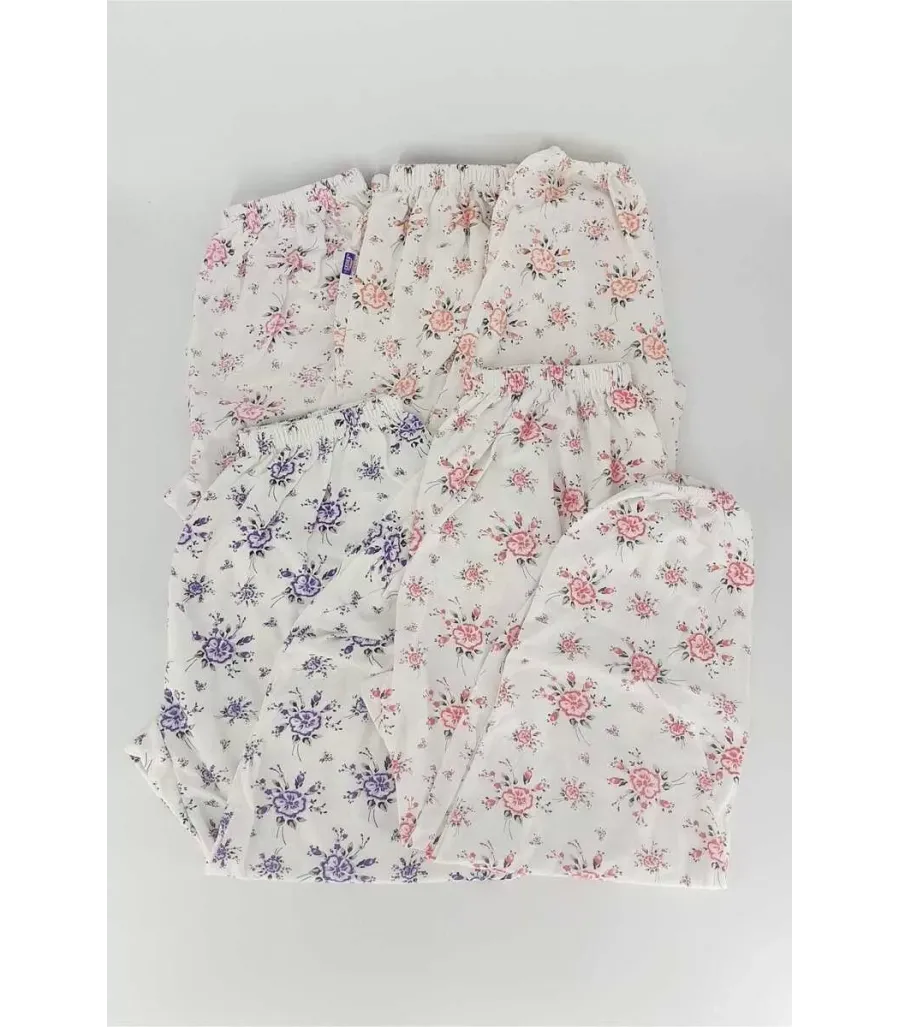 Toptan Sedef Yıldız iki iplik Bayan Pijama Lastikli