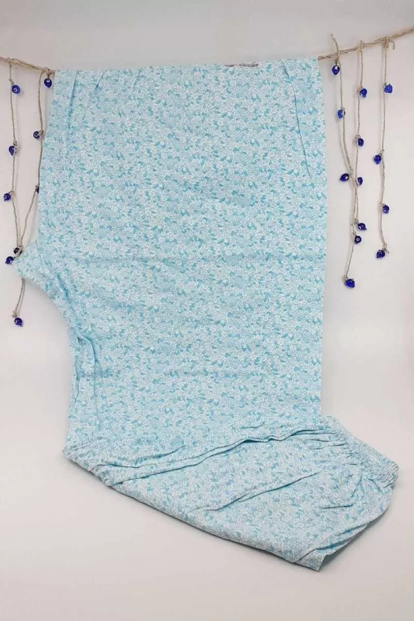 Toptan Sedef Yıldız Empirme Uzun Pijama Lastikli